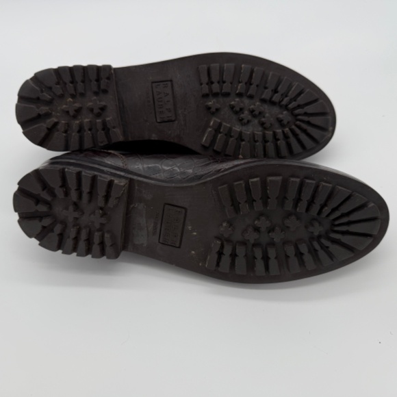 Classic Ralph Lauren Crocodile Embossed Leather Oxfords – Women’s 10B - Picture 8 of 9